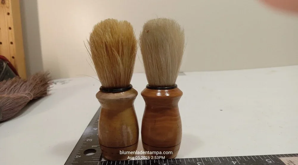Set of 2 Vintage Wooden Handle Shaving Brushes Boar Bristle 5